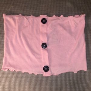 NWT Pink Button-Up Tube Top